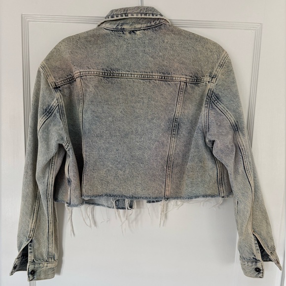 Wrangler rainbow acid wash denim jacket / cropped / small / button - Picture 6 of 7